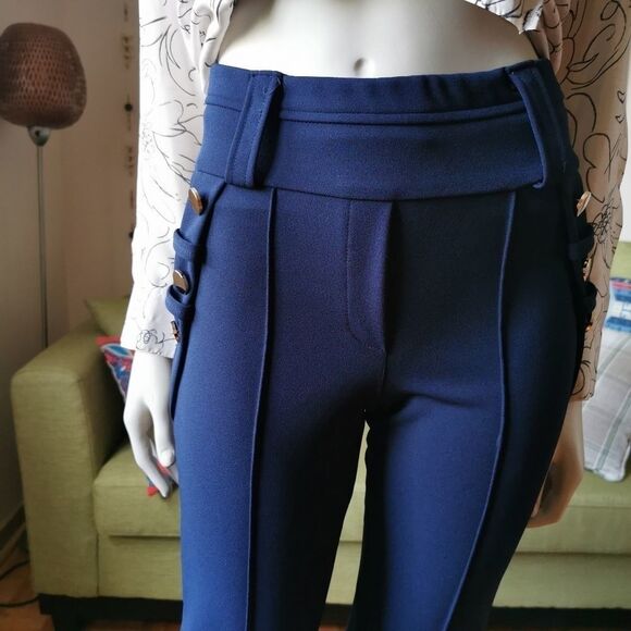 Bootcut US 26 navy blue high-rise bootcut pants - Picture 9 of 12